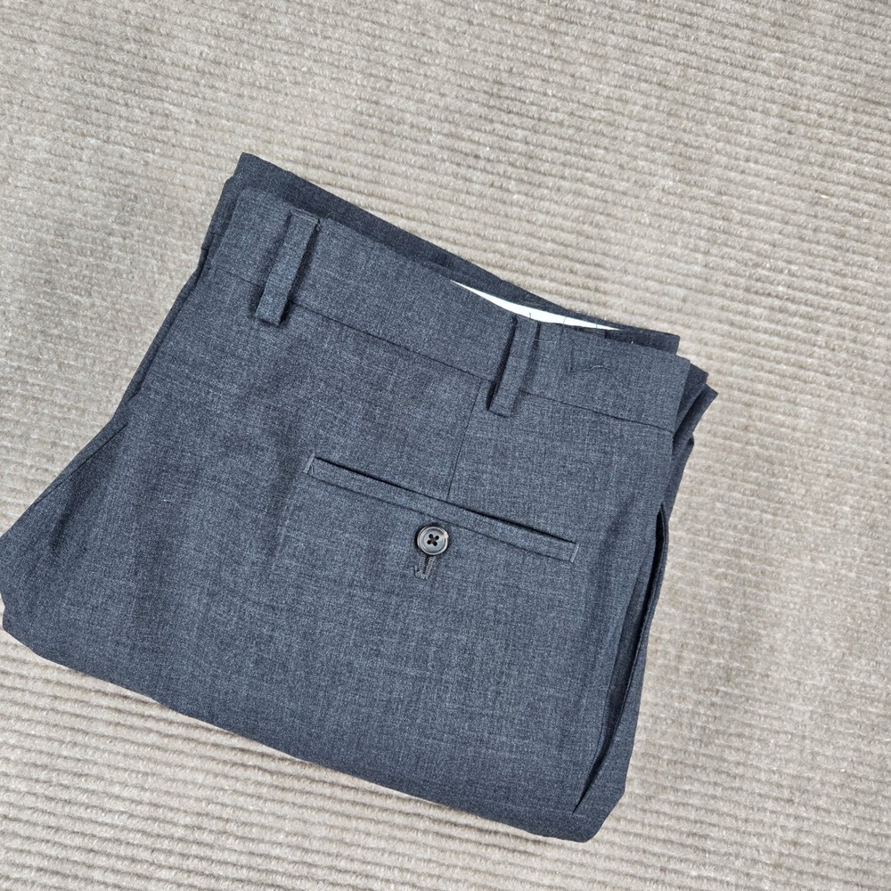 Lauren Ralph Lauren Mens 38x29 Grey 100% Wool Pleated Cuffed Dress Pants
